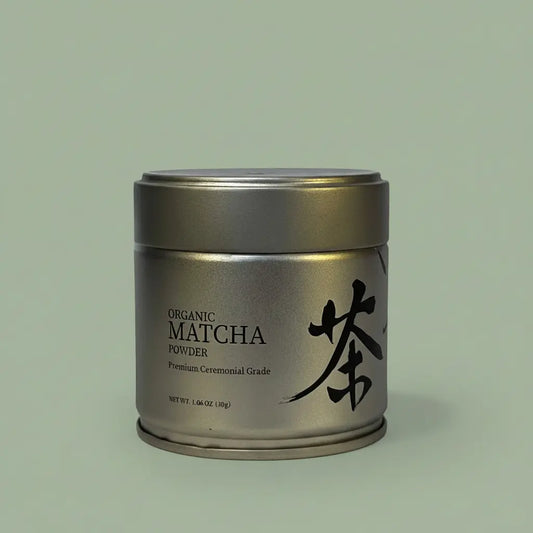 Organic Matcha Powder - Sage Green Background